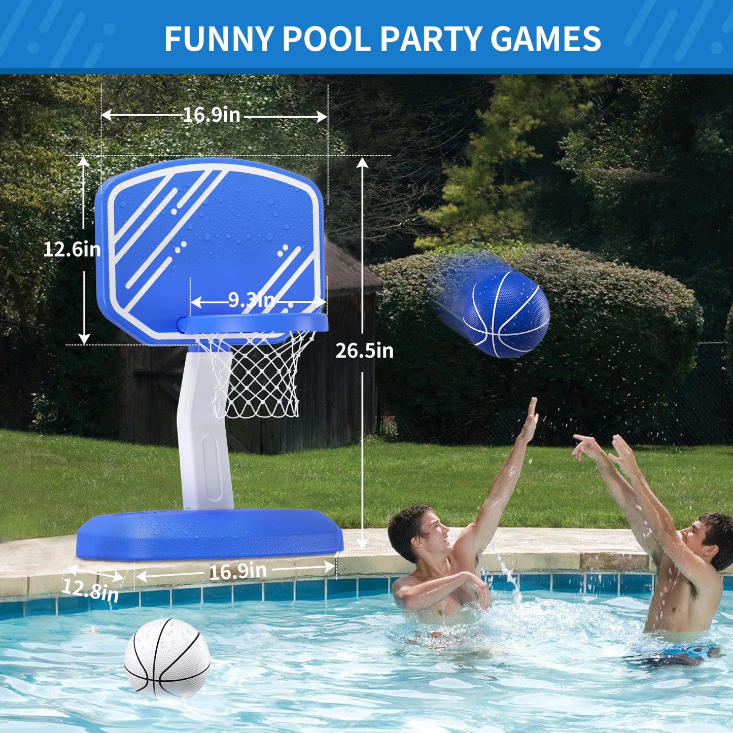 Garden Pool Basketball Hoop Toddler Basketball Hoop Indoor & Outdoor Toy with Adjustable Height,Basketball Games for Boys Girls