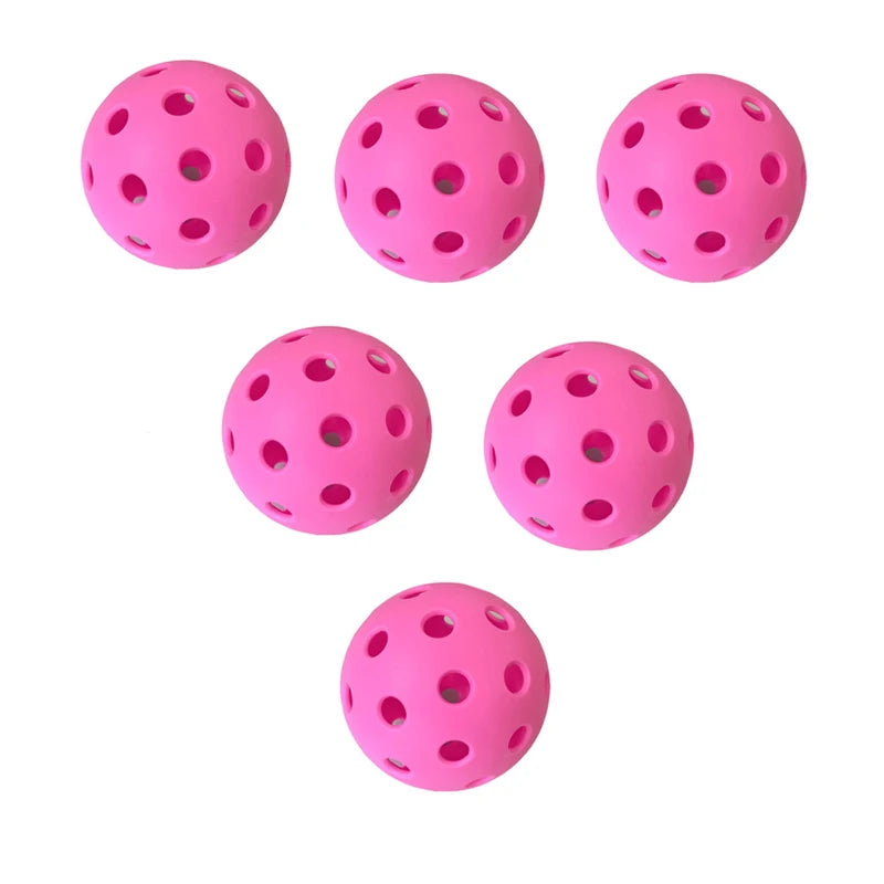 6 Pcs Pcs Set Pickleball 40 Holes 74MM Pickleballs for Entertainment Outdoor Pickle Ball Game Play and Practice Training Ball