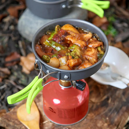 Camping Cookware Mess Kit for Backpacking Gear – Camping Cooking Set - Camping Pots and Pans Set - Backpacking Stove/Portable