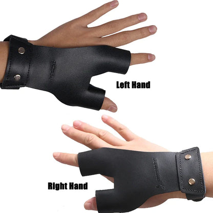 Archery Finger Glove Hunting Shooting Bow Arrows Accessories Leather Finger Protector Protection Left Right Hand