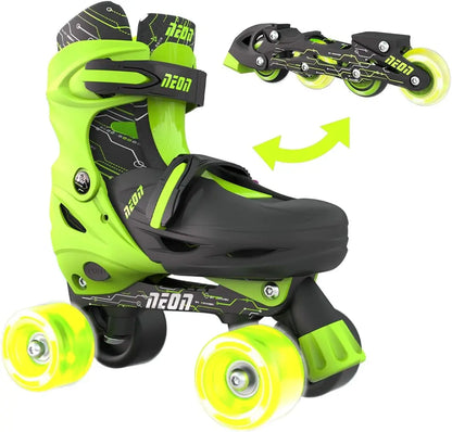 2 in 1 Adjustable Roller Beginner Skates Inline Skates for Girls Boys Adjustable Sizing Kids Friendly Buckle System