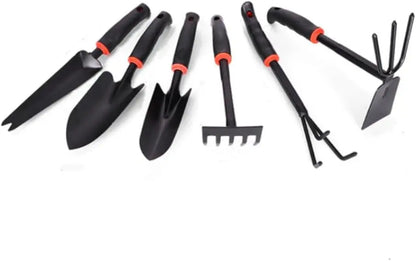 Garden Tool Set, 6 PCS Heavy Duty Gardening Tool Set with Rubber , Rake Shovel  Outdoor Hand Tools Set,  Comb Tool  Gifts for Se