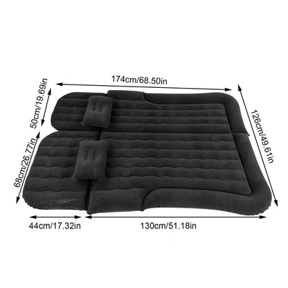 2 In 1 Multifunction Inflatable Travel Mattress PVC Flocking Soft Sleeping Rest Cushion for Car SUV Home Travel Picnic Camping