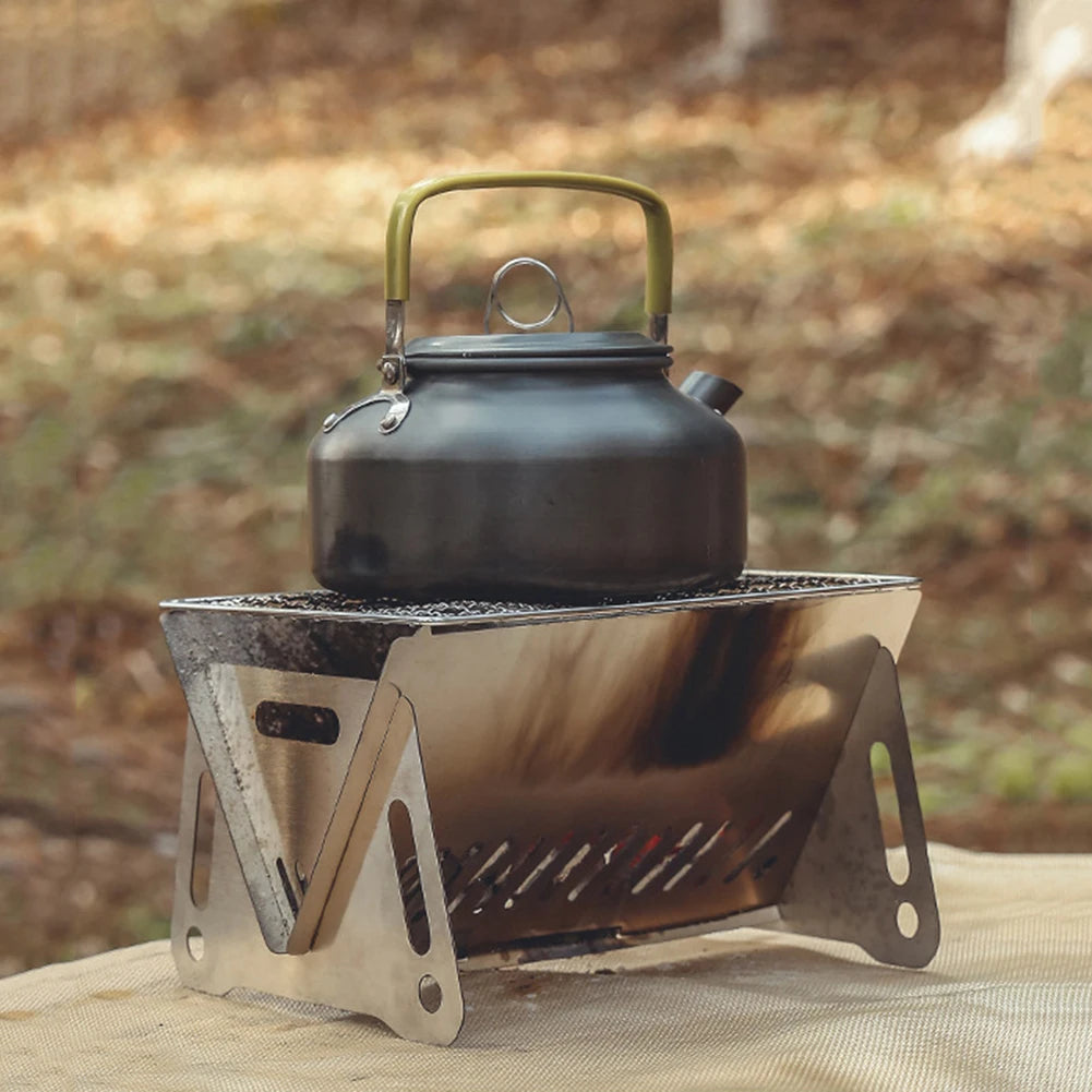 Outdoor Picnic Portable Folding Stove Camping Equipment Stainless Steel Incinerator Grill Mini BBQ Charcoal Camping Stove