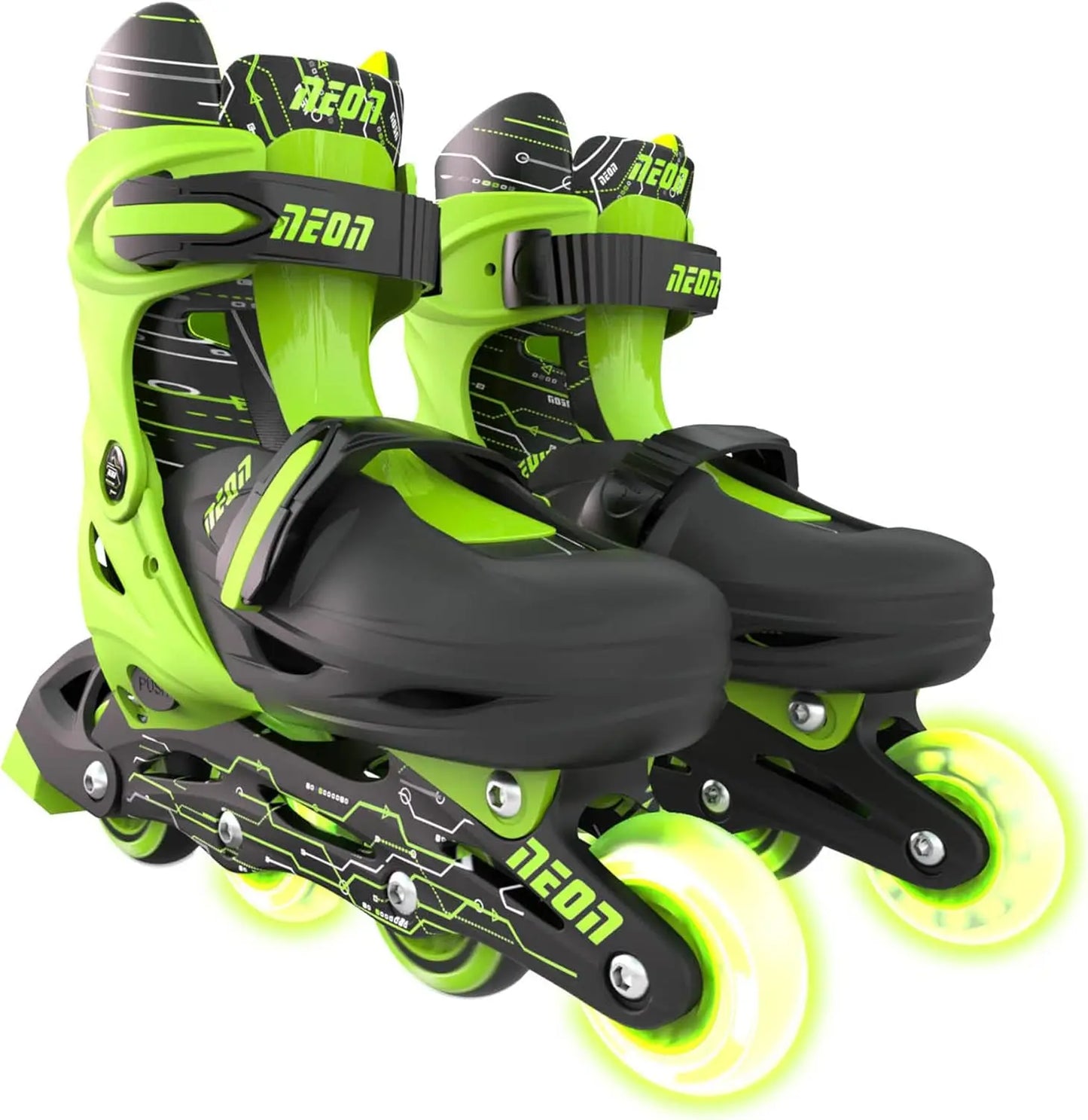 2 in 1 Adjustable Roller Beginner Skates Inline Skates for Girls Boys Adjustable Sizing Kids Friendly Buckle System