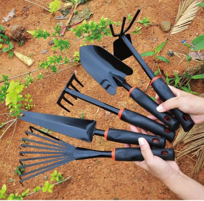 Garden Tool Set, 6 PCS Heavy Duty Gardening Tool Set with Rubber , Rake Shovel  Outdoor Hand Tools Set,  Comb Tool  Gifts for Se