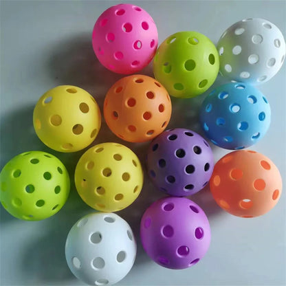 6 Pcs Pcs Set Pickleball 40 Holes 74MM Pickleballs for Entertainment Outdoor Pickle Ball Game Play and Practice Training Ball