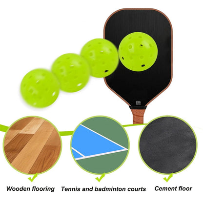 6 Pcs Pcs Set Pickleball 40 Holes 74MM Pickleballs for Entertainment Outdoor Pickle Ball Game Play and Practice Training Ball