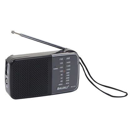 Mini Radio AM FM AA Battery Operated Portable Radio Full-wave Band Emergency Radio Receiver Telescopic Antenna Mono Channel