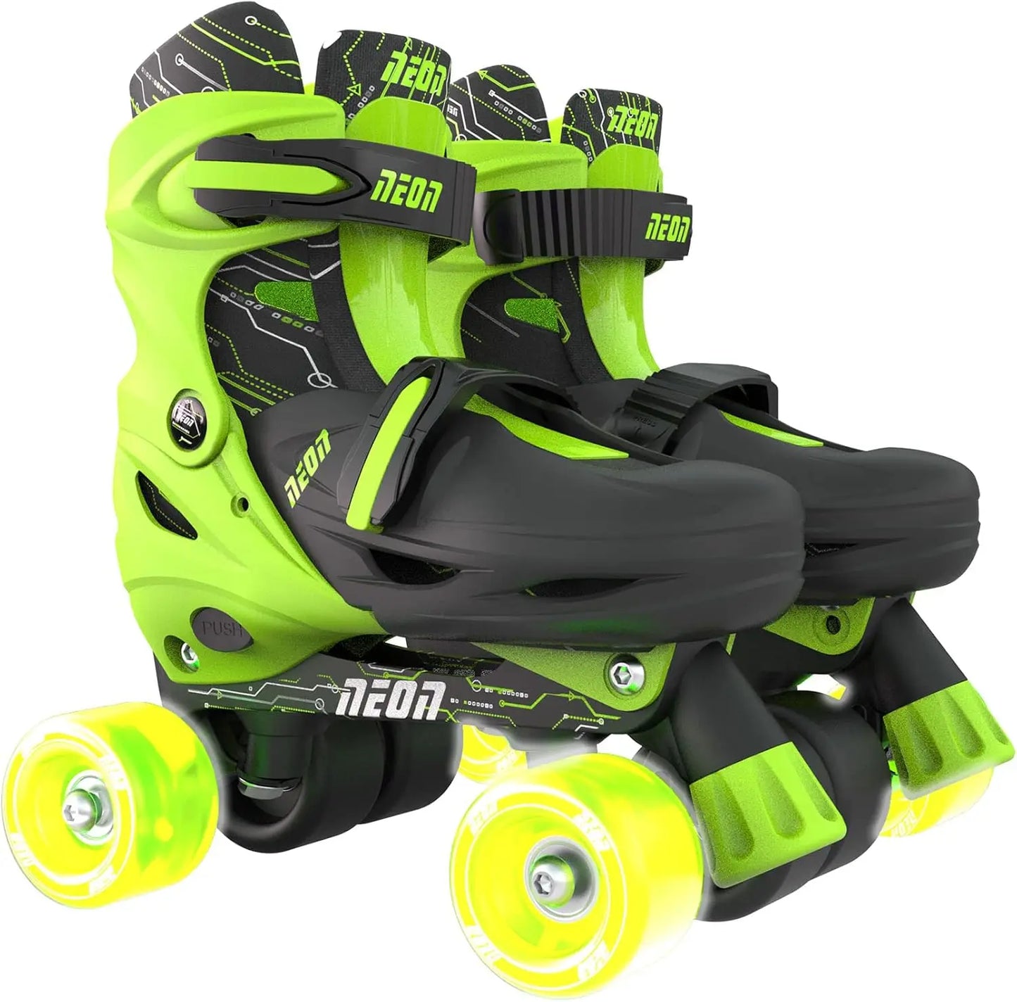 2 in 1 Adjustable Roller Beginner Skates Inline Skates for Girls Boys Adjustable Sizing Kids Friendly Buckle System