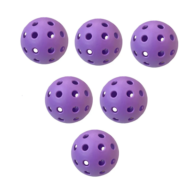 6 Pcs Pcs Set Pickleball 40 Holes 74MM Pickleballs for Entertainment Outdoor Pickle Ball Game Play and Practice Training Ball