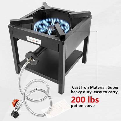 Vivicreate Camping Camp Range Chef Griddle Outdoor Kitchen Garden grill propane gas 20PSIG high pressure cook Stove Burner estuf