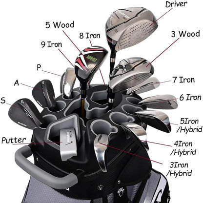 T-Lock Golf Cart Bag with 14 Way Organizer Divider Top, Premium Cart Bag with Handles and Rain Cover for Men