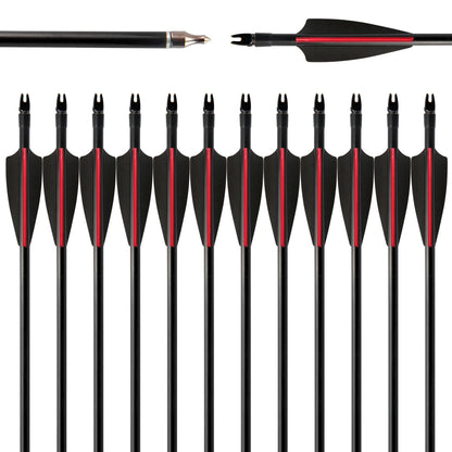 30" Fiberglass Arrows Spine 500 Diameter 8mm for 40-50lbs Recurve Bow Shooting Hunting Archery