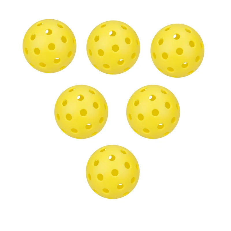 6 Pcs Pcs Set Pickleball 40 Holes 74MM Pickleballs for Entertainment Outdoor Pickle Ball Game Play and Practice Training Ball