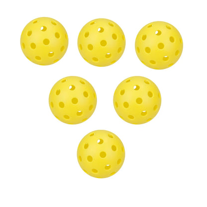 6 Pcs Pcs Set Pickleball 40 Holes 74MM Pickleballs for Entertainment Outdoor Pickle Ball Game Play and Practice Training Ball