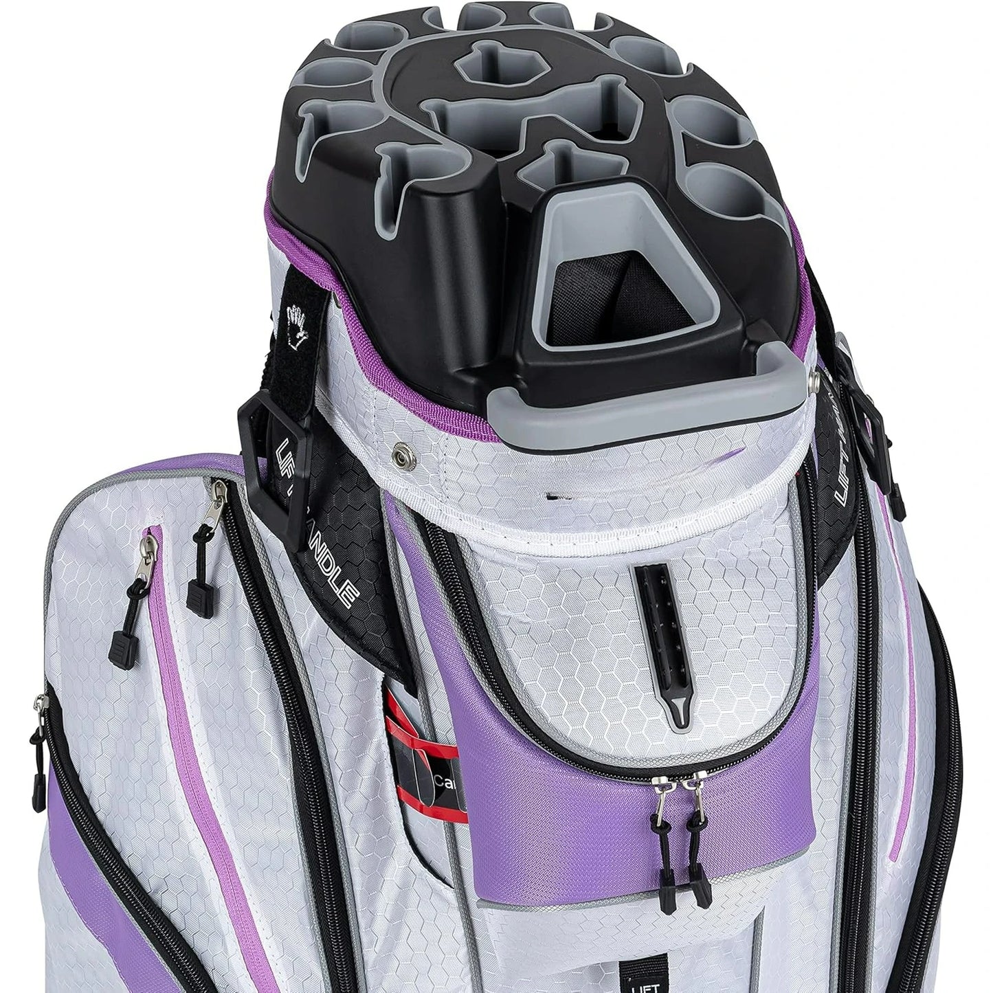 Club 3rd Generation Club Lock Organizer Golf Cart Bag with 14 Way Anti Rattle Divider Top- Free Snap
